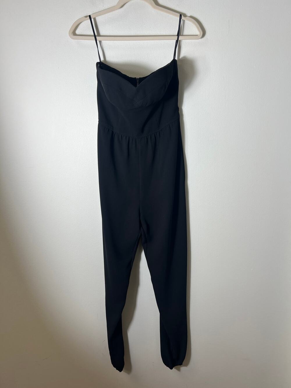 Cynthia Vincent Black Strapless Jumpsuit Sz 2